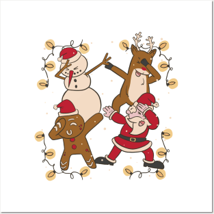 Dabbing cartoon christmas Posters and Art